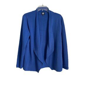 Gump's San Francisco Blue Open Front Long Sleeve Cardigan